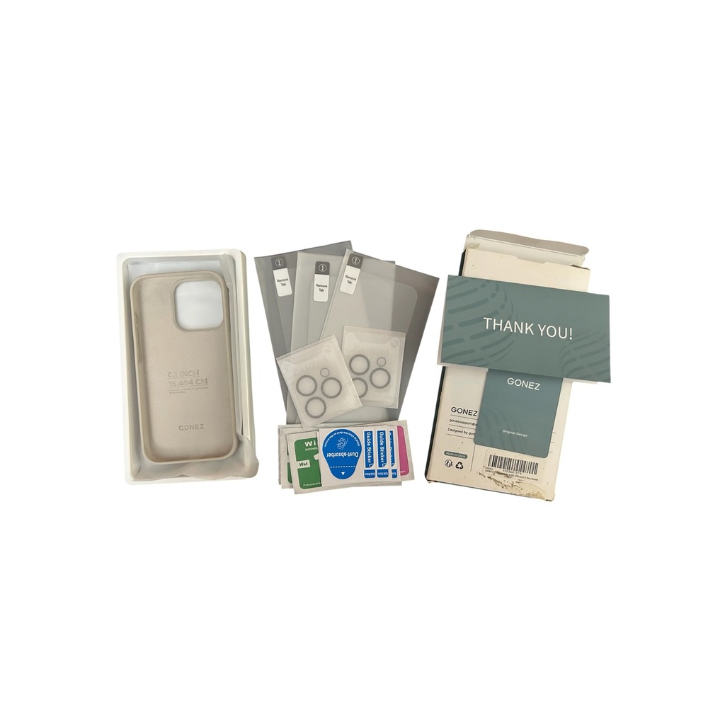 Brand New Open Box GONEZ iPhone 16 Case + 3 Tempered Glass Screen Protectors